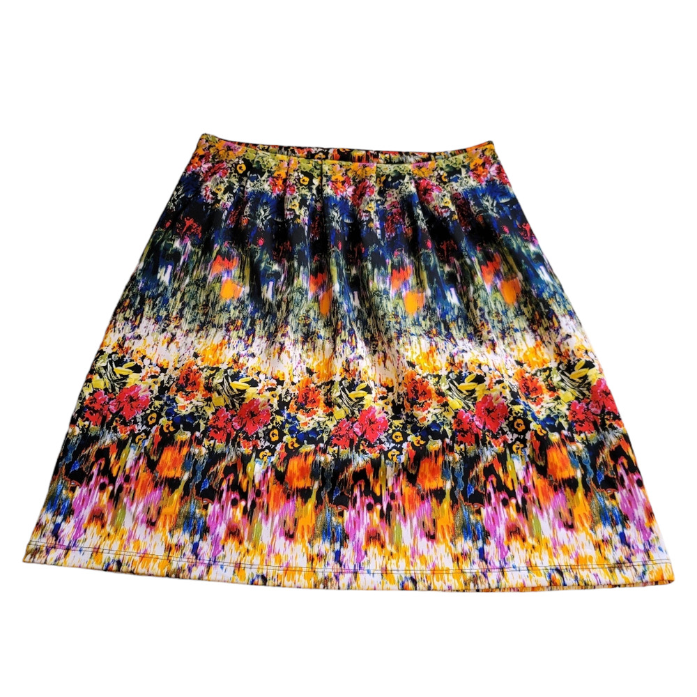 Cynthia Rowley Art Floral Pleated Fit Flare Sleeveless Dress Size 6 - Picture 4 of 8